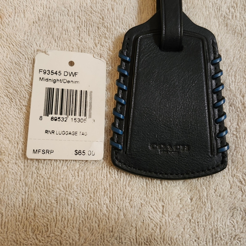 NWT Coach Midnight Blue Luggage Tag